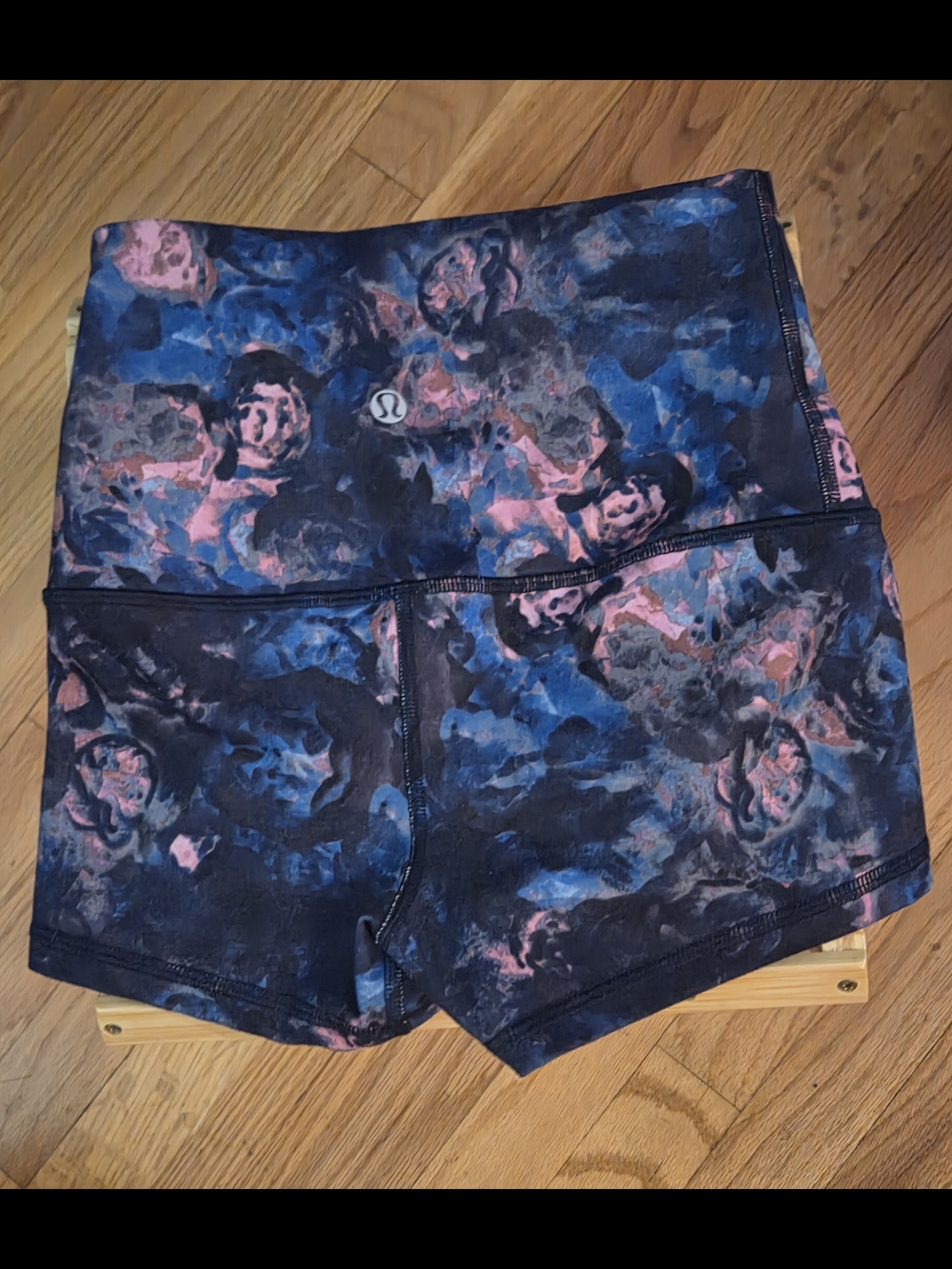 lululemon athletica High-Rise Floral-Abstract Bike Shorts - Pink & Blue